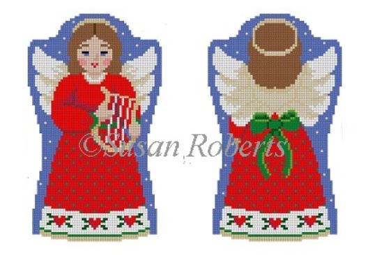 click here to view larger image of Angel w/Lyre (hand painted canvases)