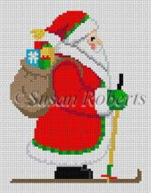 click here to view larger image of Skiing Santa (hand painted canvases)
