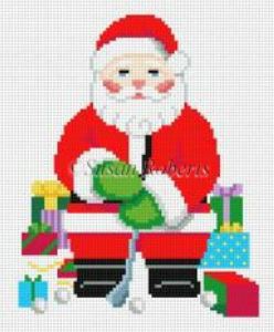 click here to view larger image of Santa Golfing (hand painted canvases)
