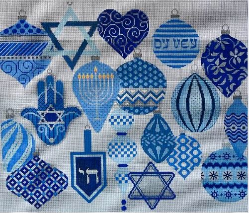 click here to view larger image of Hanukkah Ornaments (hand painted canvases)