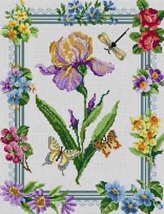 click here to view larger image of Floral Sampler (hand painted canvases)