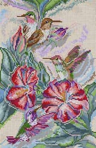 click here to view larger image of Hummingbirds/Flowers (hand painted canvases)