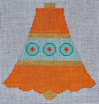 click here to view larger image of Brilliant Bauble - Orange Bell (hand painted canvases)