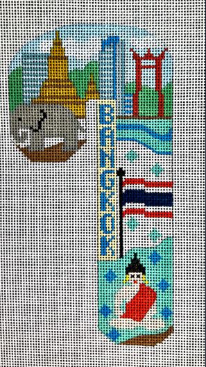 click here to view larger image of Travel Candy Cane - Bangkok (hand painted canvases)