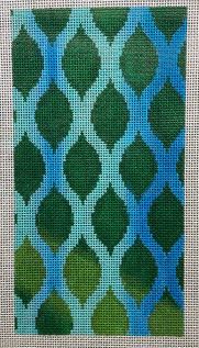 click here to view larger image of Eyeglass Case Blue/Green Ikat  (hand painted canvases)