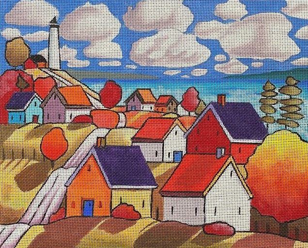 click here to view larger image of Coastal Village (hand painted canvases)