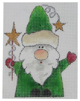 click here to view larger image of Santa Gnome w/Stars (hand painted canvases)