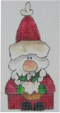 click here to view larger image of Santa Gnome w/Plum Pudding (hand painted canvases)