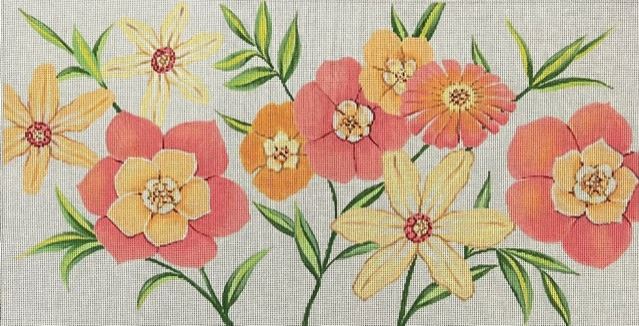 click here to view larger image of Long Peach Flowers (hand painted canvases)