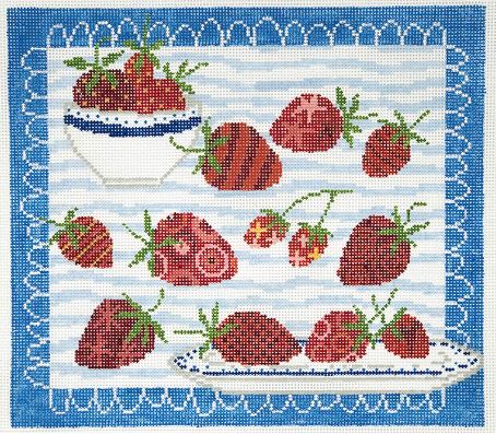 click here to view larger image of Dozens - Strawberries  (hand painted canvases)