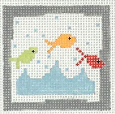 click here to view larger image of First Stitch Kit - 3 Fish (needlepoint kits)