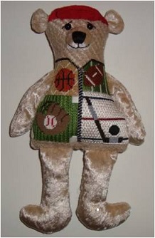 click here to view larger image of Small Sports Bear (hand painted canvases)