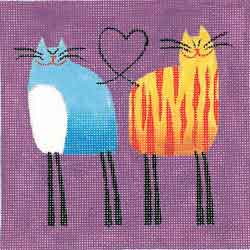 click here to view larger image of Feline Friends (hand painted canvases)