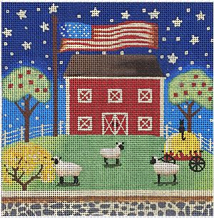 Patriotic Barn  hand painted canvases 