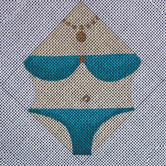 click here to view larger image of Diagonal Plain Bikini (hand painted canvases)