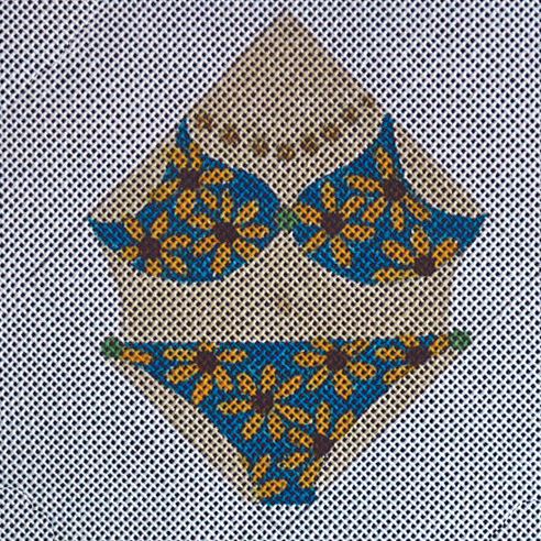 click here to view larger image of Diagonal Daisy Bikini (hand painted canvases)