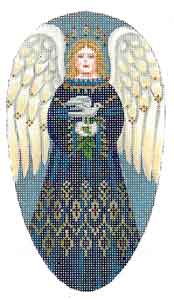 click here to view larger image of Angel - Blue Christmas Ornament  (hand painted canvases)