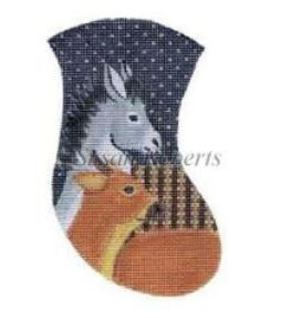 click here to view larger image of Donkey and Cow Mini Stocking (hand painted canvases)