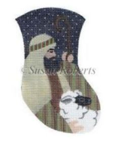 click here to view larger image of Shepherd and Lamb Mini Stocking (hand painted canvases)