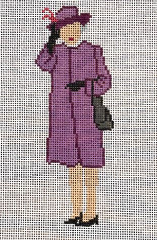 click here to view larger image of HM Elizabeth Waves in Purple (hand painted canvases)