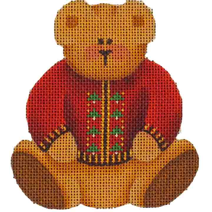 click here to view larger image of Red Teddy Bear (hand painted canvases)