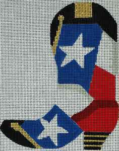 click here to view larger image of Texas Flag Boot (hand painted canvases)
