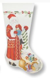 click here to view larger image of Old St Nick w/Toy Soldier Stocking (hand painted canvases)
