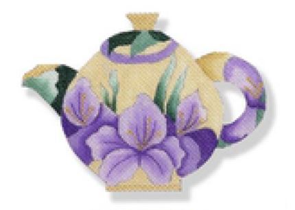 click here to view larger image of Teapot - Gladiola  (hand painted canvases)