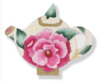 click here to view larger image of Teapot - Begonia (hand painted canvases)