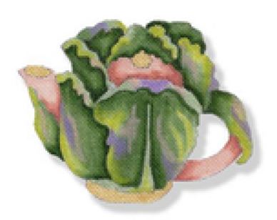 click here to view larger image of Teapot - Cabbage (hand painted canvases)