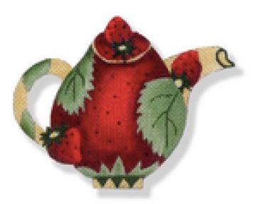 click here to view larger image of Teapot - Strawberry (hand painted canvases)