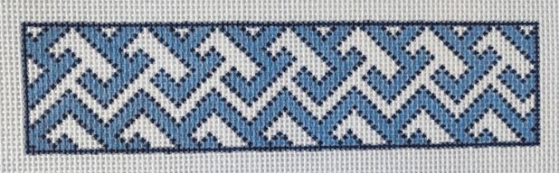 click here to view larger image of Bag Strap - Blue Greek Key (hand painted canvases)