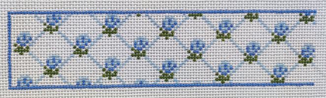 click here to view larger image of Bag Strap - Rose Trellis Blue (hand painted canvases)