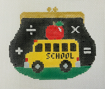 click here to view larger image of School Bus Purse Ornament w/Stitch Guide (hand painted canvases)
