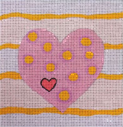 click here to view larger image of Small Pink Heart (hand painted canvases)