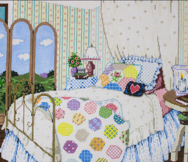click here to view larger image of Grandmas Quilt (hand painted canvases)