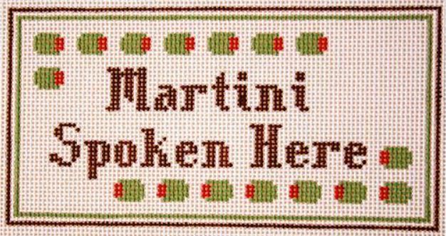 click here to view larger image of Martini Spoken Here (hand painted canvases)
