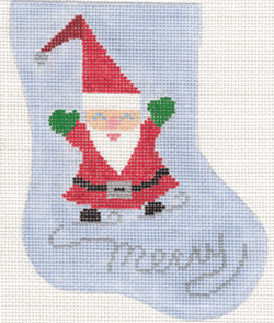 click here to view larger image of Merry Skating Santa (hand painted canvases)
