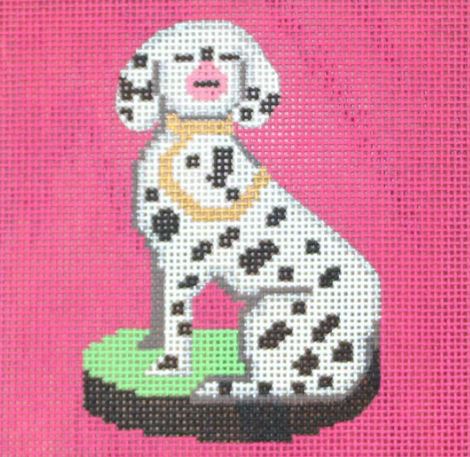 click here to view larger image of Staffordshire Dog on Pink (hand painted canvases)