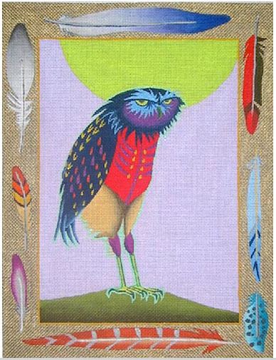 click here to view larger image of Vested Owl (hand painted canvases)