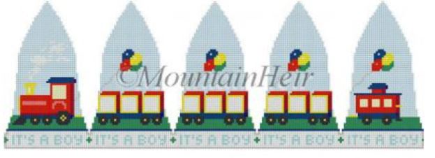 click here to view larger image of It’s A Boy Train Bell  (hand painted canvases)