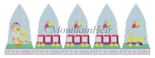 click here to view larger image of It’s a Girl Chick Wagons Bell  (hand painted canvases)