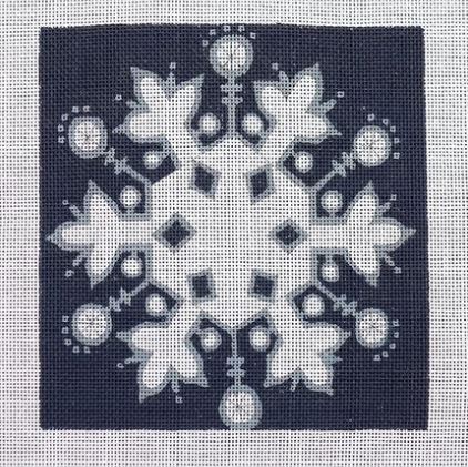 click here to view larger image of Snowflake w/Buttons (hand painted canvases)