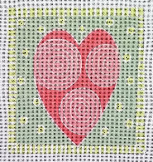 click here to view larger image of Pink Heart w/Swirls (hand painted canvases)