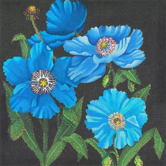 click here to view larger image of Giant Blue Himalayan Poppy (hand painted canvases)