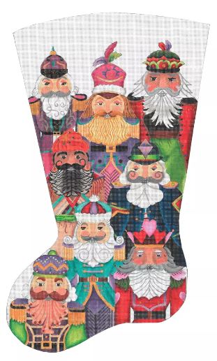 click here to view larger image of Jolly Nutcracker Collection Stocking (hand painted canvases)