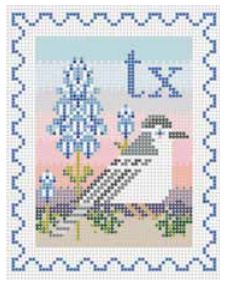 click here to view larger image of Stamp - Texas State Bird & Flower (hand painted canvases)