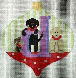 click here to view larger image of D Dog Bauble (hand painted canvases)