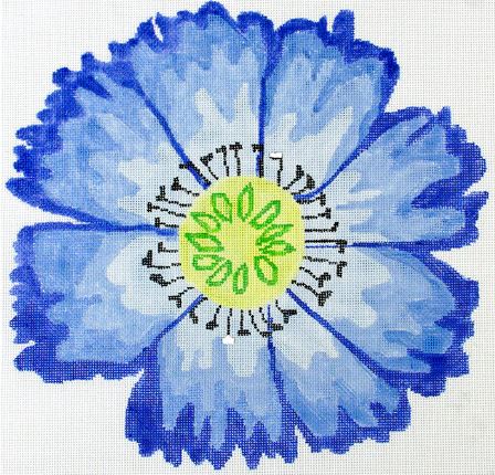 click here to view larger image of Large Dazzle Flower - Blue (hand painted canvases)