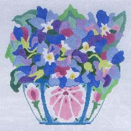 click here to view larger image of Spring Violets (hand painted canvases)